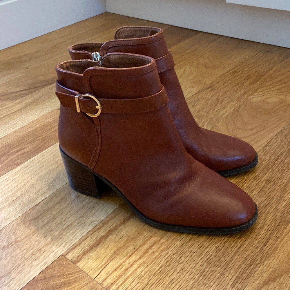 SOLD Faux Leather Ankle Booties